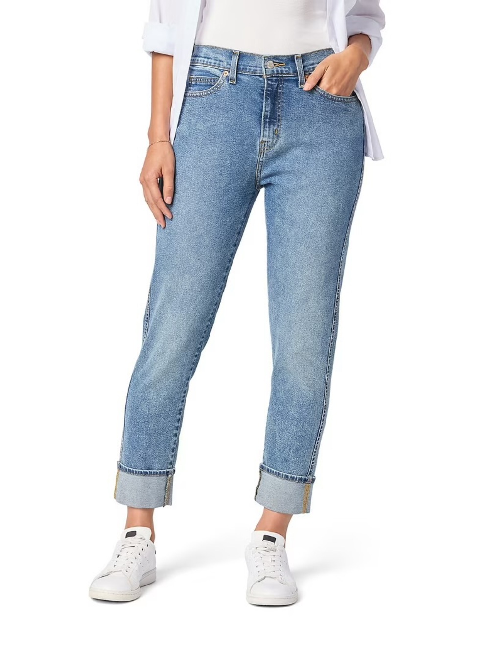 Classic Mid Blue Cropped Women's Jeans